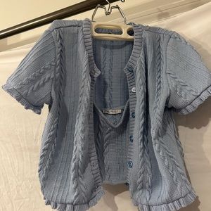 Zara blue set, tank top and cardigan